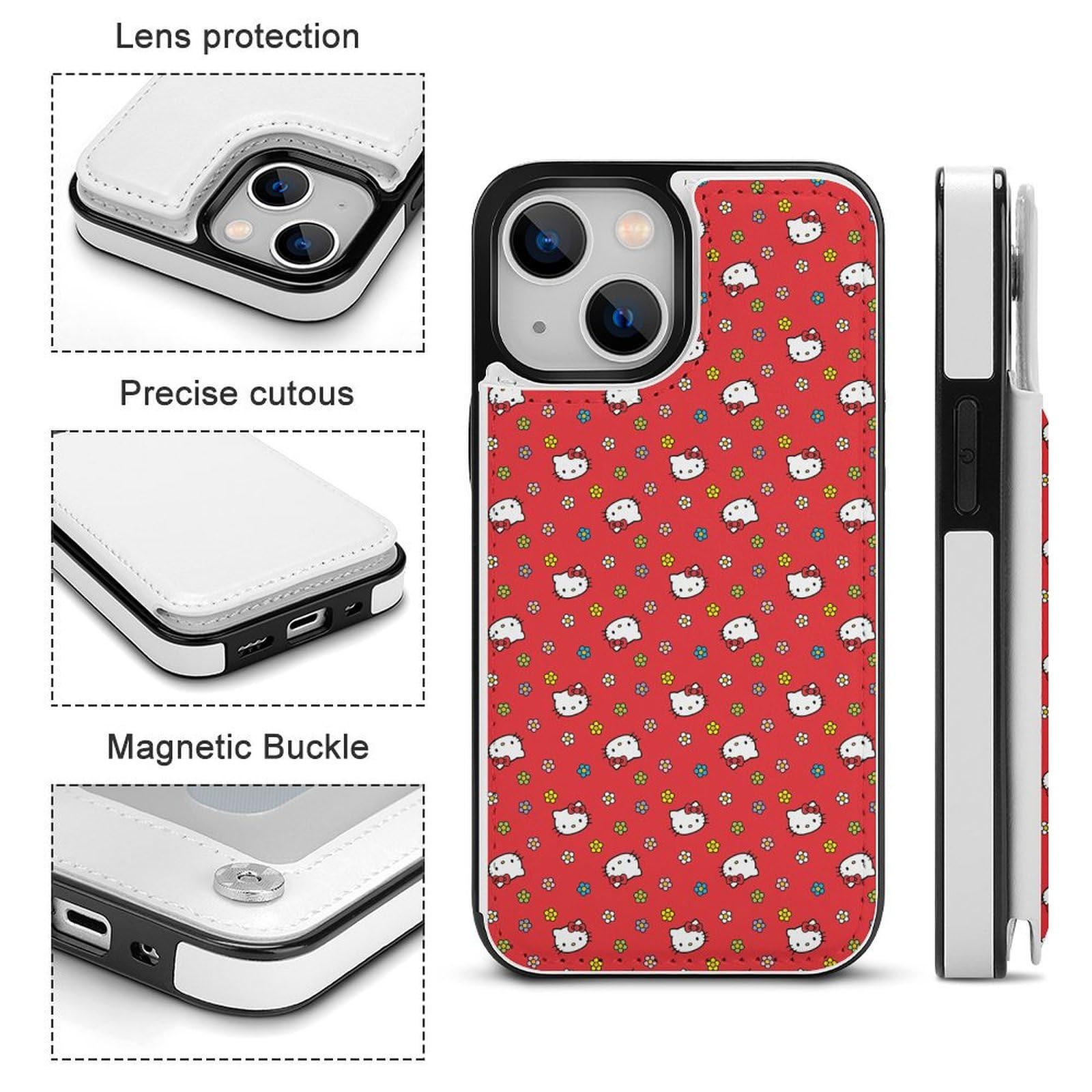 Amazon.co.jp: 【iPhone 15 Proケース 手帳型】 ハローキティ 赤 肌感